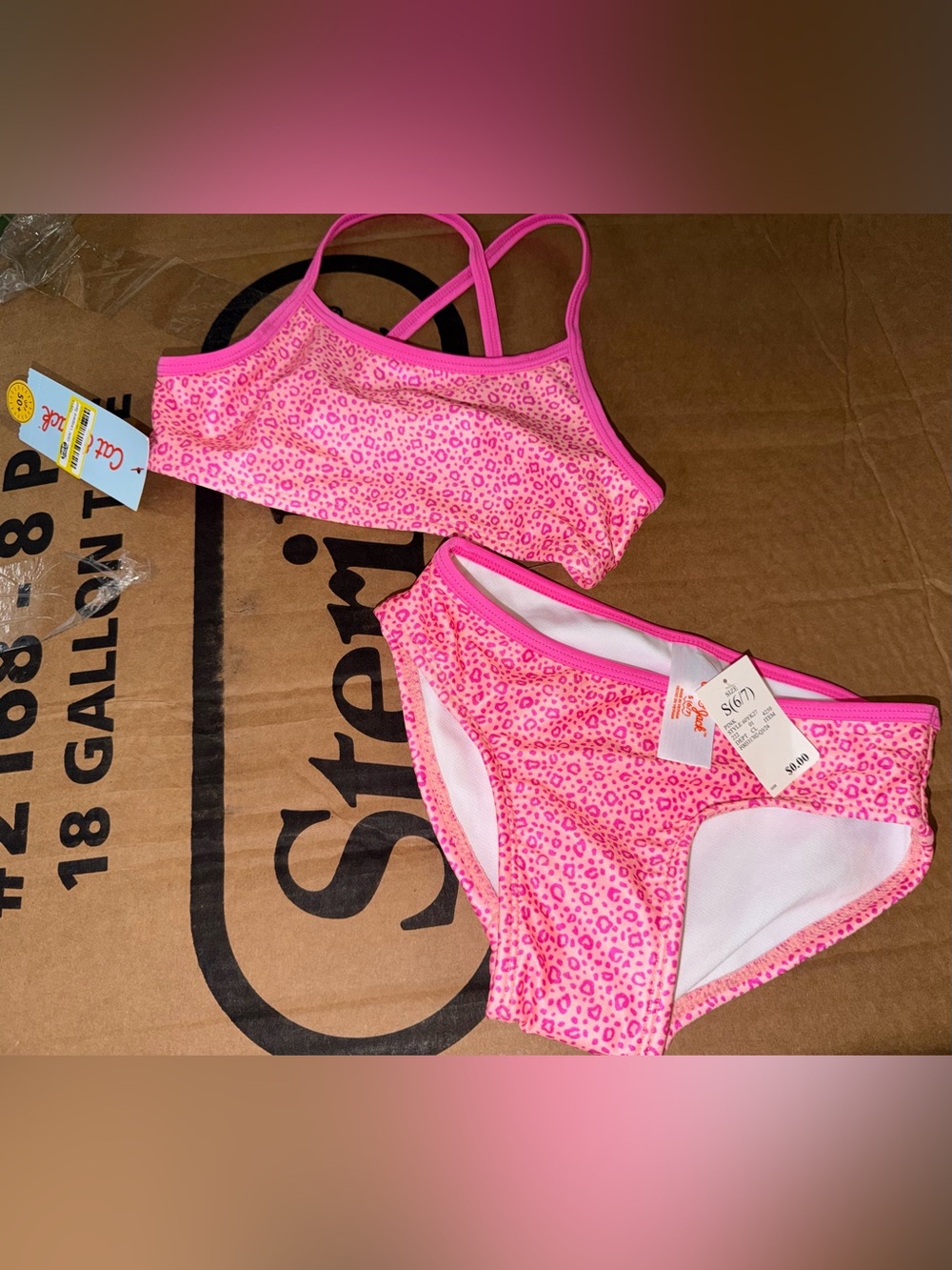 Target Pink Leopard Print Girls Bikini Set